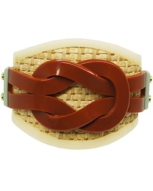 Gissa Bicalho Handmade Acrylic Bracelet Ybyra Cream - Brown