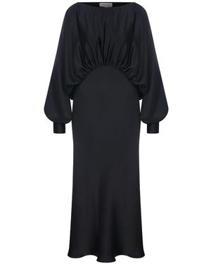 NAZLI CEREN Rhea Satin Dress - Black