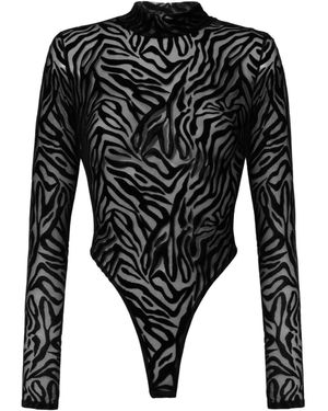 Perilla Lingerie Kylie Long Bodysuit - Black