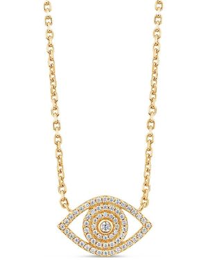 SALLY SKOUFIS Protection Necklace With Made Cz Diamond Stimulant - Metallic