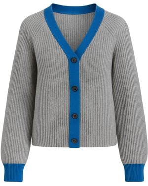 BEIRA Michelle Merino And Cashmere Chunky Knit Cardigan - Blue