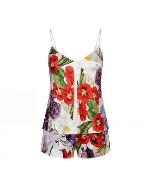 Vimissia Wild Bloom Camisole And Shorts Set - Red