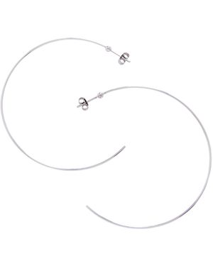 Belinda Jewelz Faye Bullseye Lightweight Large Hoops - White