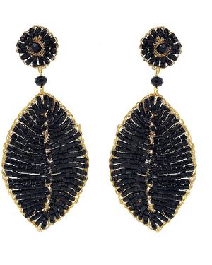 Lavish by Tricia Milaneze Leaf Handmade Earrings - Blue