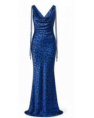Lolam Beatrice Dress Leopard - Blue