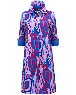 Perlavera Clara Midnight Knee Length Missy Fit Dress - Blue