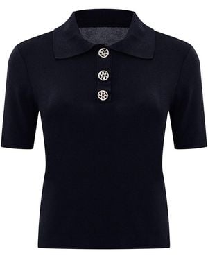 Exquise Regular Shirt Collar Short Sleeve Jaylah K. Jumper - Blue