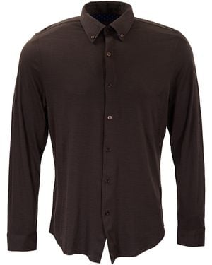 lords of harlech Shawn Brownie Extra-Fine Merino Long-Sleeve Shirt - Black