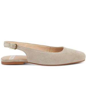 Rag & Co Neutrals Sozani Genuine Suede Leather Slingback Flats - Natural