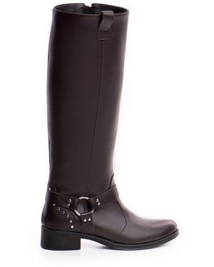 The 5Th Element Montana Chocolate Leather Riding Boots - Brown