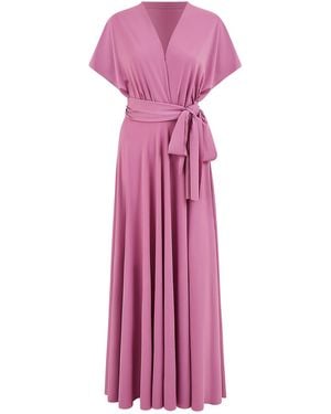 Yumi' Jersey Stretch Multiway Midi Dress - Purple