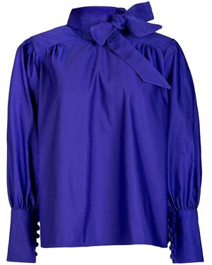 NUMBAT Evelyn Vintage-Inspired Bow Blouse - Purple