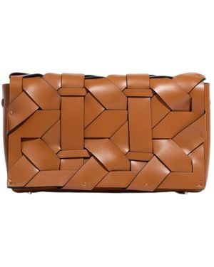 The Bag Icon The Zenobia Woven Clutch - Brown