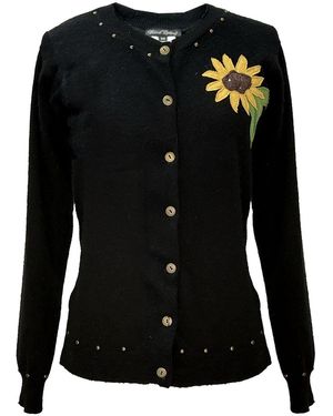 Deborah Lindquist Eco Lifestyle Sunflower Cardigan - Black