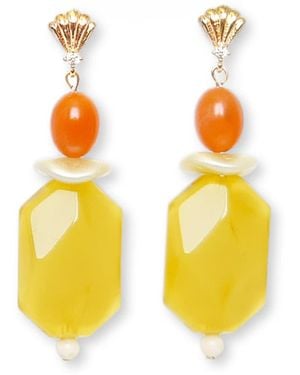 Malolo Jewelry Minigami Earrings Limoncello - Yellow