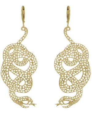 Zoe & Morgan Lacy Snake Earrings - Metallic