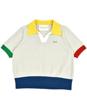 Daniel Chong Short Sleeve Knitted Polo Shirt - Blue