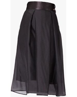 Smart and Joy Flared Organza And Satin Skirt - Blue