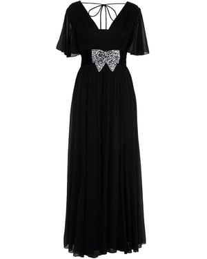 Rose & Nancy Anais Embellished Bow Maxi Dress - Black