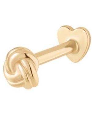 Vanhi 14K Solid Love Knot Flat Back Stud - Metallic