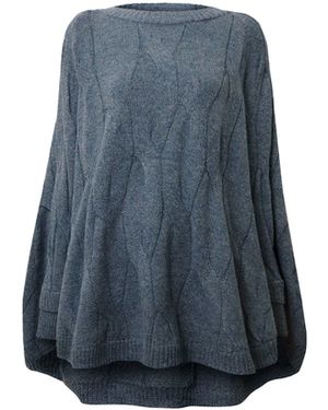 James Lakeland Oversized Cable Detail Denim Jumper - Blue