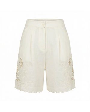 Nooki Design Neutrals Petra Embroidered Cutout Shorts - White