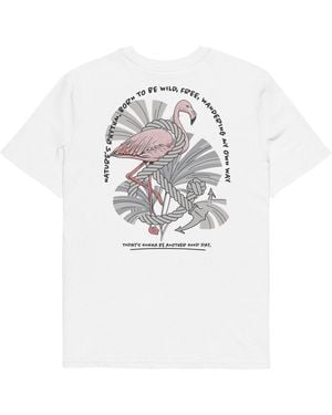 Anchor and Crew Flamingo Another Good Day Organic Cotton T-Shirt - White