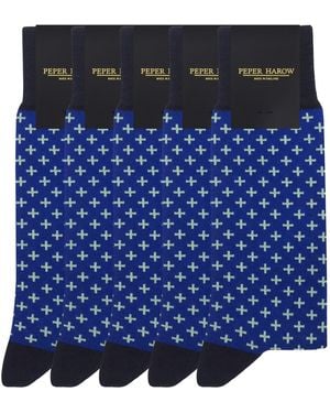 Peper Harow - Made in England Groomsmen's Socks Bundle - Blue