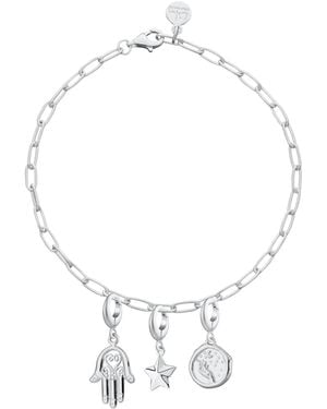 Lily Charmed Sterling Luck & Magic Oval Link Charm Bracelet - Metallic