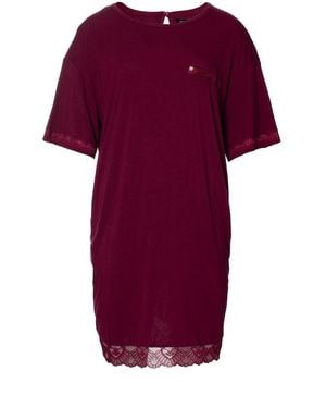 Pretty You London Bamboo Lace Tee Dress - Purple