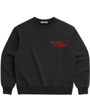 Dont Eat the Homies Hot Girls Go Vegan Crewneck - Black