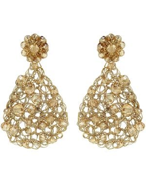 Lavish by Tricia Milaneze Vintage Aurora Handmade Crochet Earrings - Metallic