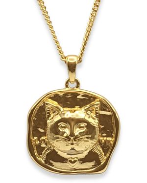 Frenvyrn Lars 18K Vermeil Cat Coin Necklace - Metallic
