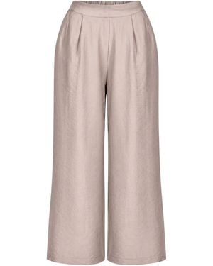 Oh!Zuza Neutrals Echo Viscose Wide Leg Trousers - Natural