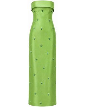 Gushka Lime Pistachio Embellished Column Gown - Green