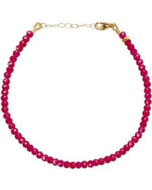 Bombyx House Birthstone July Ruby Bead Bracelet - Red