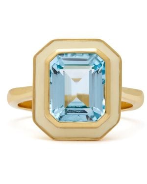Augustine Jewels Sky Topaz And Enamel Cocktail Ring - Blue