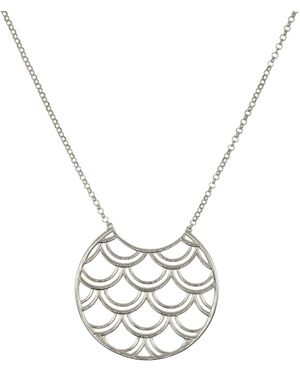 Janus Edinburgh Tidal Sterling Fish Scale Large Circle Necklace - Metallic