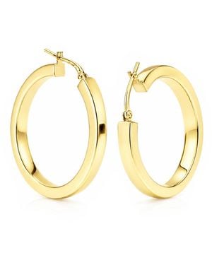 Unaloe Polished Plated Chunky Hoop Earrings - Metallic