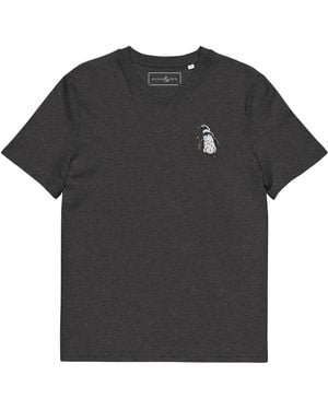 Anchor and Crew Dark Heather Penguin Suit Actual Life Organic Cotton Embroidered T-Shirt - Black