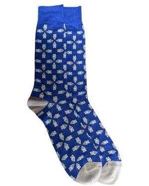 Lazyjack Press Just The Tip Socks - Blue