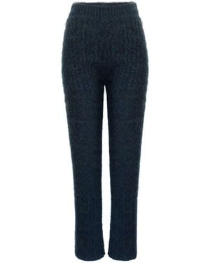 Ccy Currency Mohair Zigzag Knitted Trousers - Blue