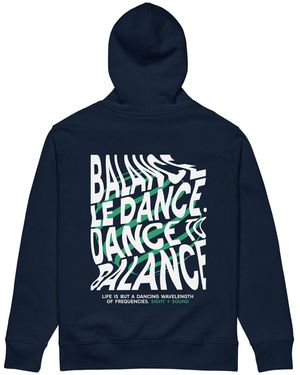 Anchor and Crew French Balance Le Dance Disco! Organic Cotton Embroidered Heavyweight Hoodie - Blue
