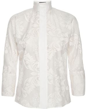 LAHIVE Neutrals Jewell Cream Lace Embroidered Top - White