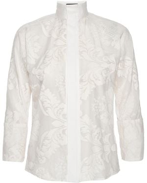 LAHIVE Neutrals Jewell Cream Lace Embroidered Top - White