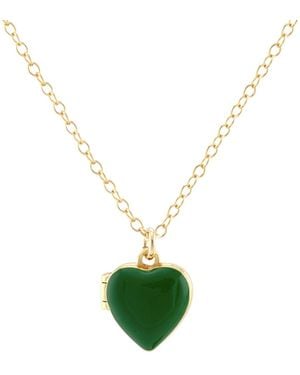 Kris Nations Enamel Heart Locket - Green