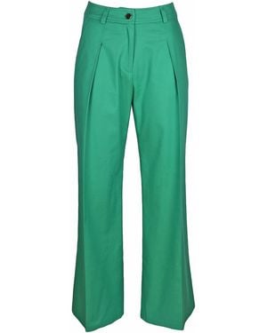 Lalipop Design Jewel-Tone Wide-Leg Trousers - Green