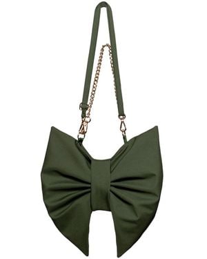 RainSisters Khaki Bow Clutch Purse - Green