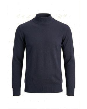 Ron Tomson Mock Neck Relaxed Jumper - Blue