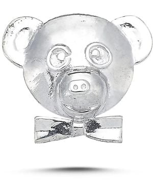 Ecce | Artisan Diamonds 925K Sterling Teddy Bear Mini Pin - White